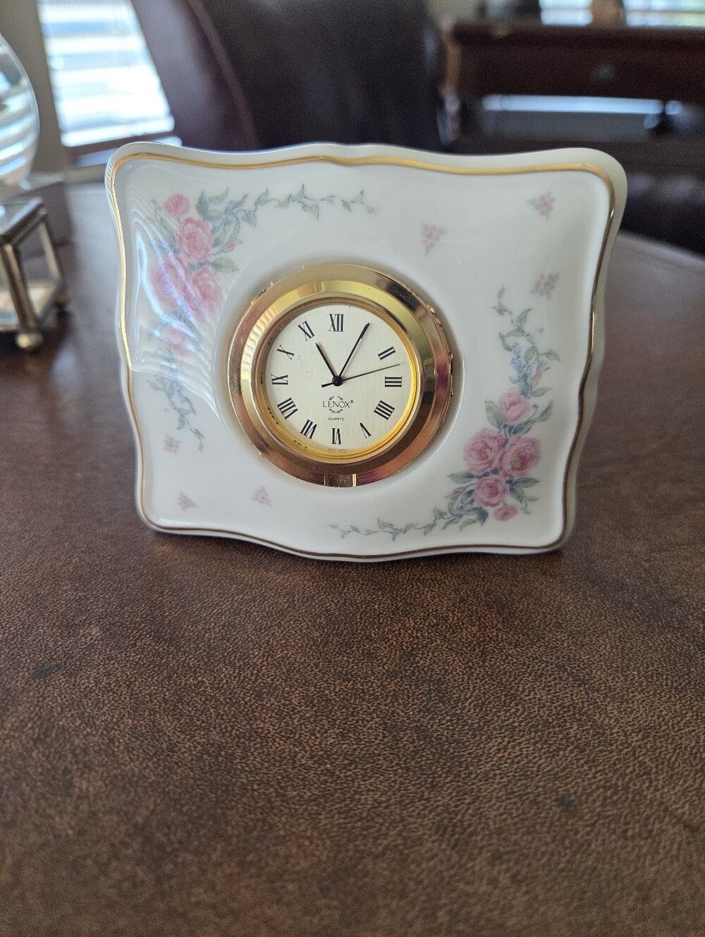 Lenox Rose Manor Porcelain Vanity Clock